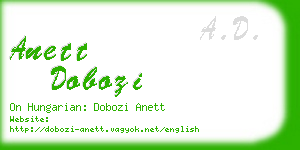 anett dobozi business card